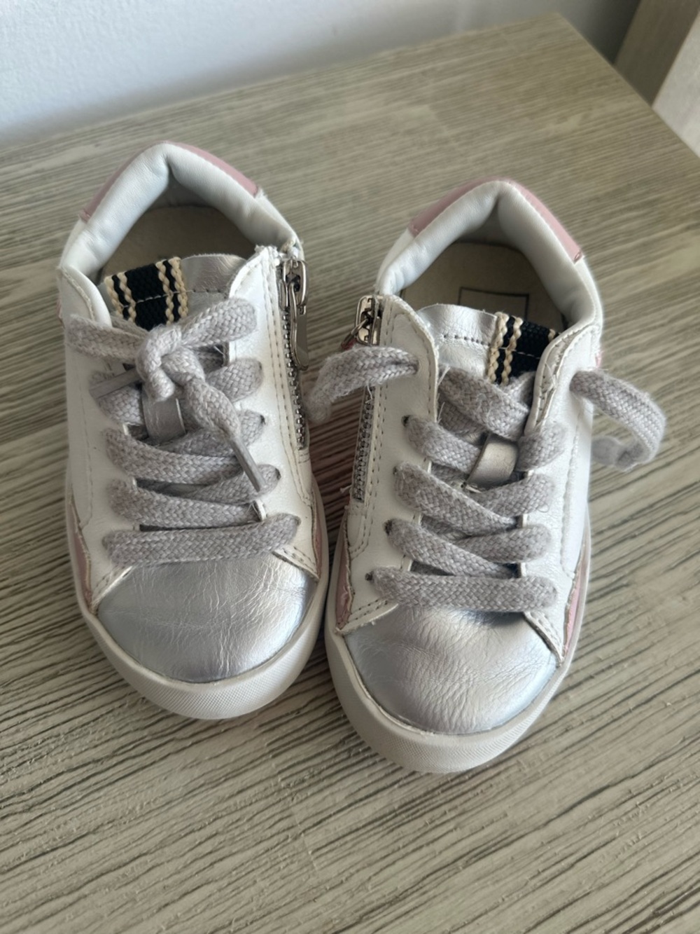 ShuShop Silver and Hot Pink toddler Sneakers - Picture 5 of 9